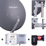 DUR-line 6 Teilnehmer Set 80 cm - Qualitäts-Sat-Komplettanlage 31474 