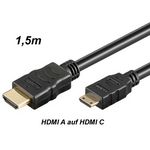 Wentronic 31931  HDMI Kabel HiSpeed HDMI A auf HDMI C 1.5 m schwarz 