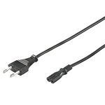 5 Stück - Netzkabel Länge: 3 m schwarz Eurostecker>Doppelbuchse 