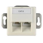 2 Stück - XmediaSat CAT6UP-W Cat6 Netzwerkdose für Unterputzmontage 