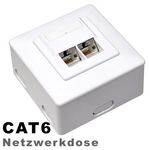2 Stück - Wentronic CAT6AP-W Cat6 Netzwerkdose CAT6 AUP-W für Auf- und 