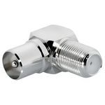 F-Adapter Winkeladapter F-Kupplung Koax-Stecker 9.5 mm 
