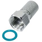 24 Stück - F-Stecker / F-Aufdrehstecker 7.5 mm BigNut mit Dichtring 