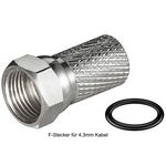 10 Stück - F-Stecker / F-Aufdrehstecker 4.3 mm BigNut mit Dichtring 