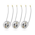 3x GU10 Lampenfassung Sockel aus Keramik mit Qualitäts Silikonkabel 