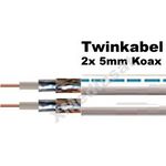 25 Meter - Antennenkabel - Transmedia KH8 5.0 mm 85 dB Twinkabel Sat 