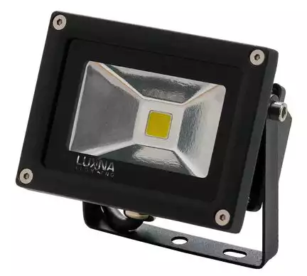 11111Luxna Lighting Flootlight LED Strahler/Scheinwerfer 10 Watt LED Strahler 5000K 750Lm IP65 schwarz